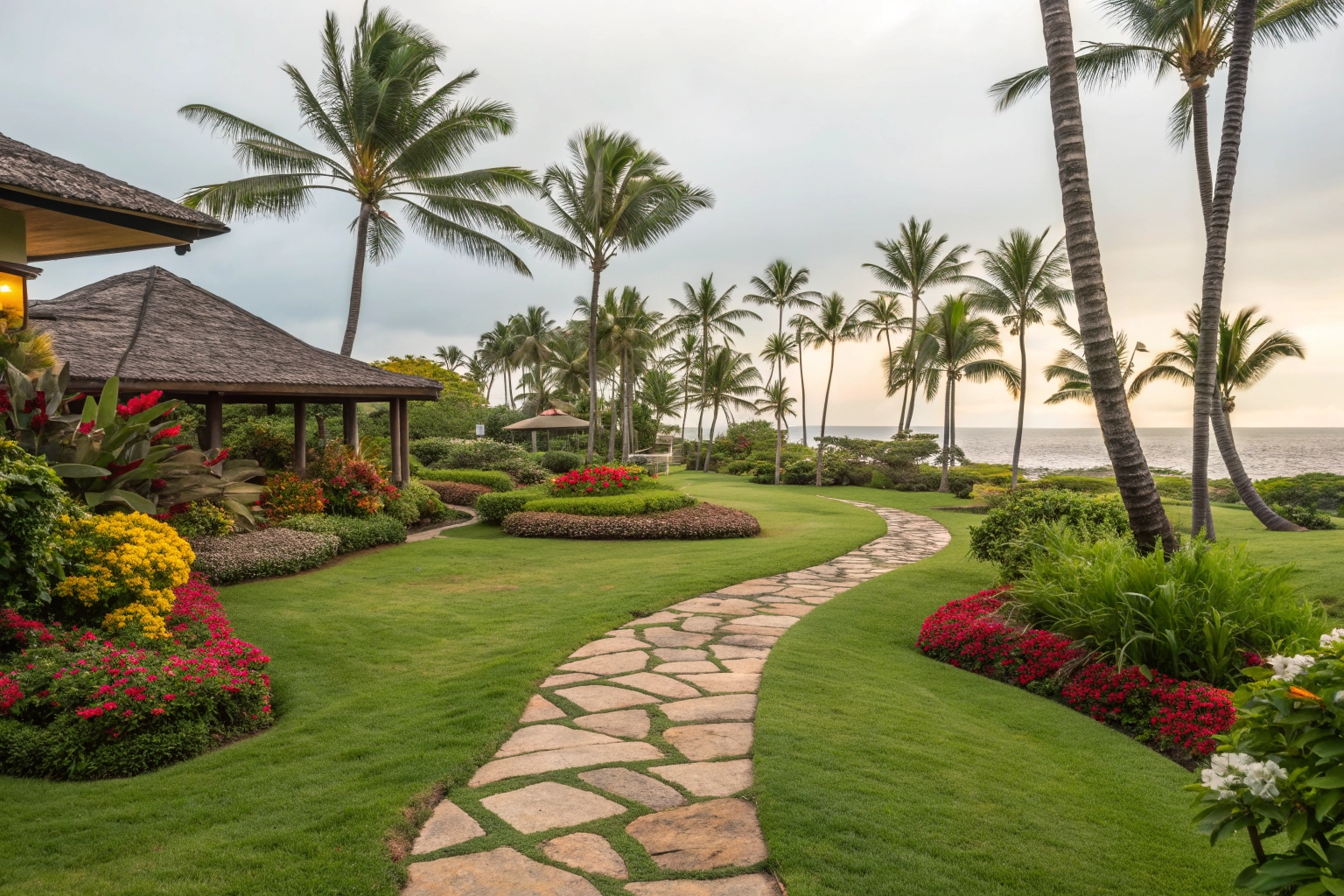 MM Resorts Luxury Swimming Pool and Tropical Garden Exterior View